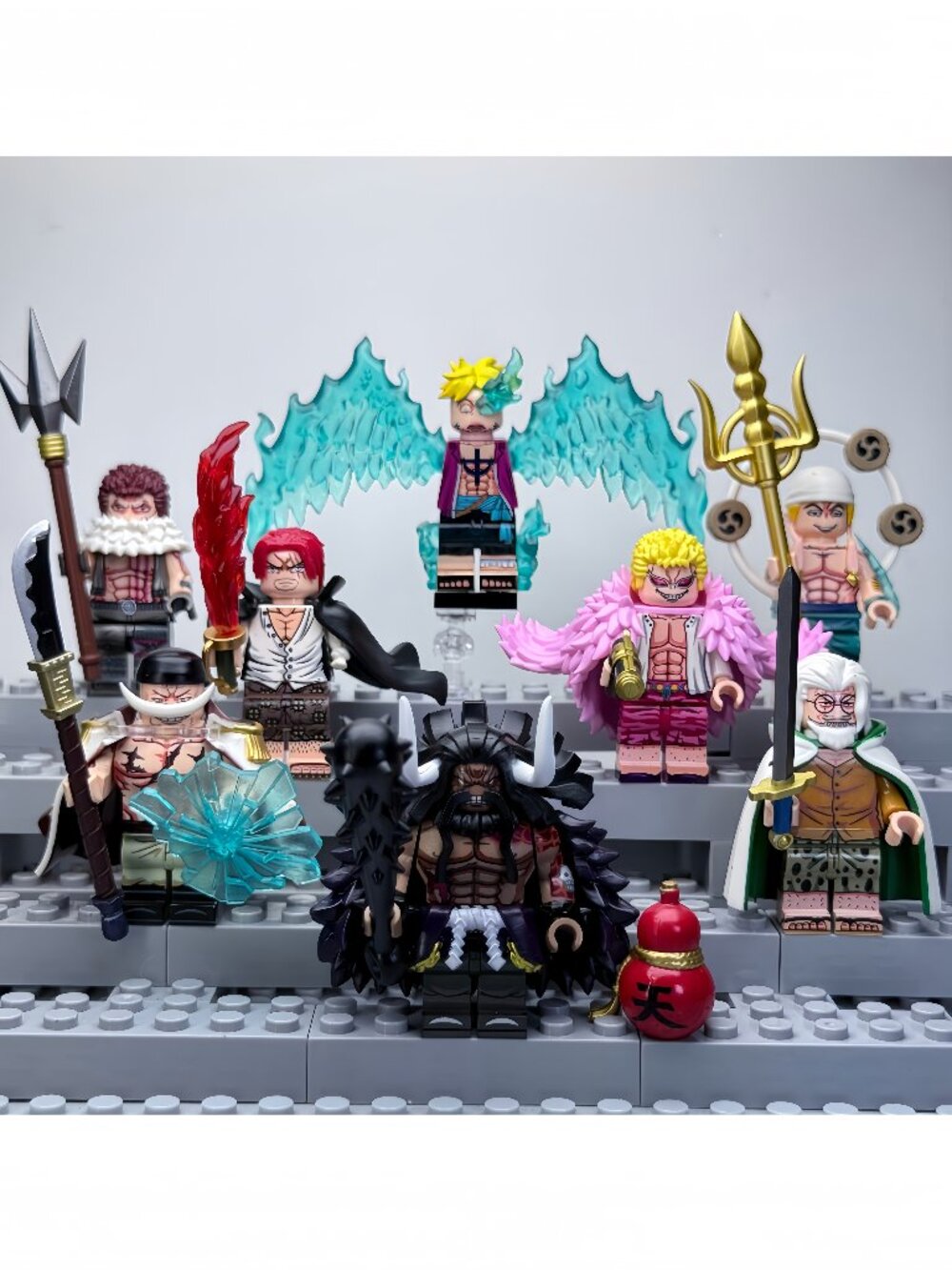 One Piece Custom Minifigure Set – Kaido, Whitebeard, Doflamingo(8pcs)